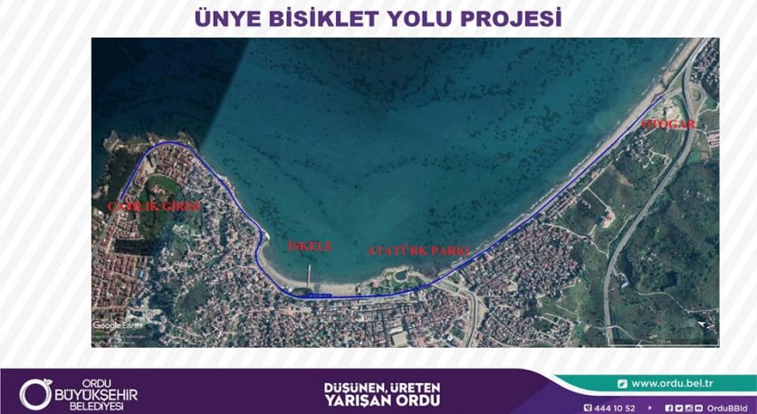 ÜNYEYE 5 KMLİK BİSİKLET YOLU