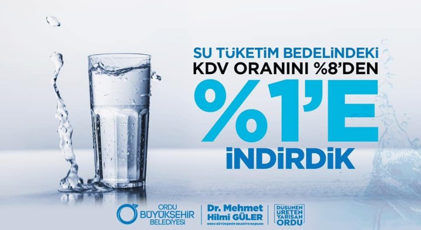 İÇME SUYUNA YÜZDE 7 İNDİRİM 