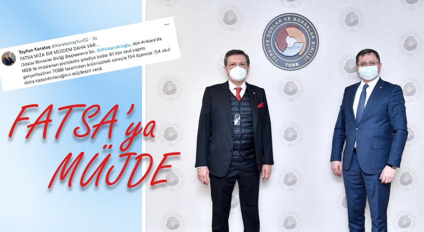 RİFAT HİSARCIKLIOĞLU´NDAN ORDU´YA MÜJDE