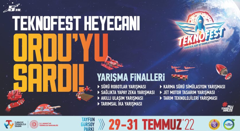 ORDU TEKNOFESTE EV SAHİPLİĞİ YAPIYOR