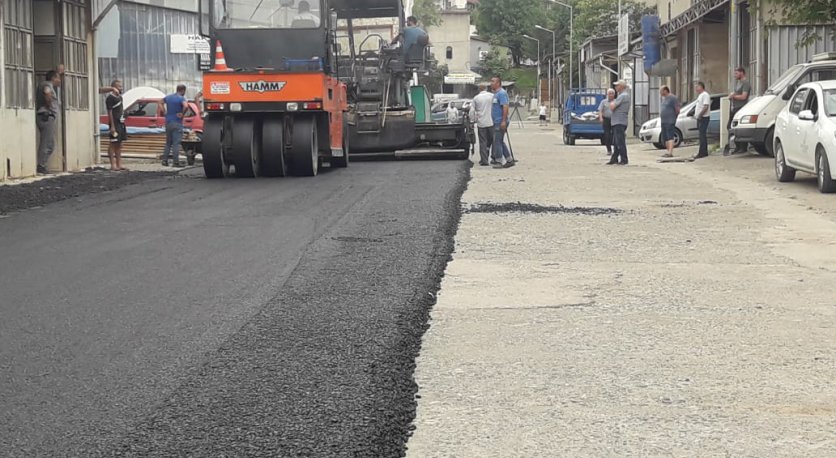 ÜNYE SANAYİ SİTESİ´NE SICAK ASFALT