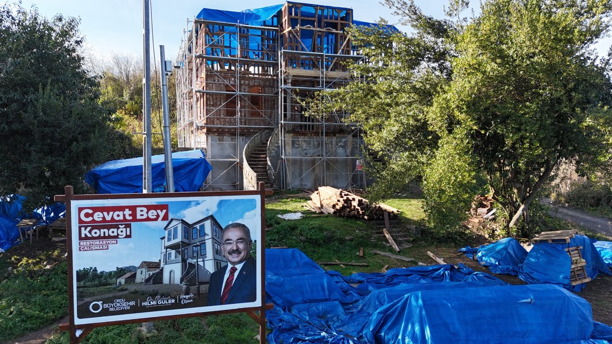ÇAMAŞ CEVAT BEY KONAĞININ RESTORASYONU SÜRÜYOR