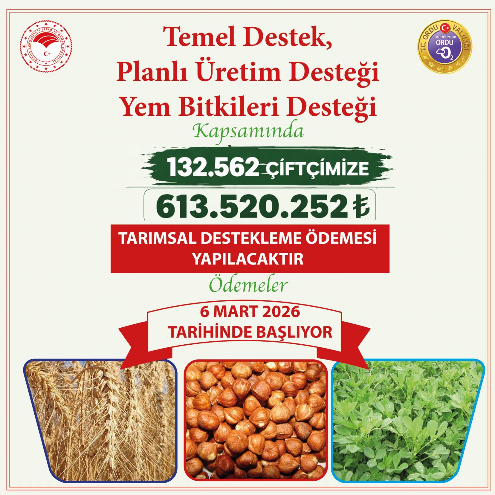 Çiftçilerimize Tarımsal Destekleme Ödemesi Yapılacak