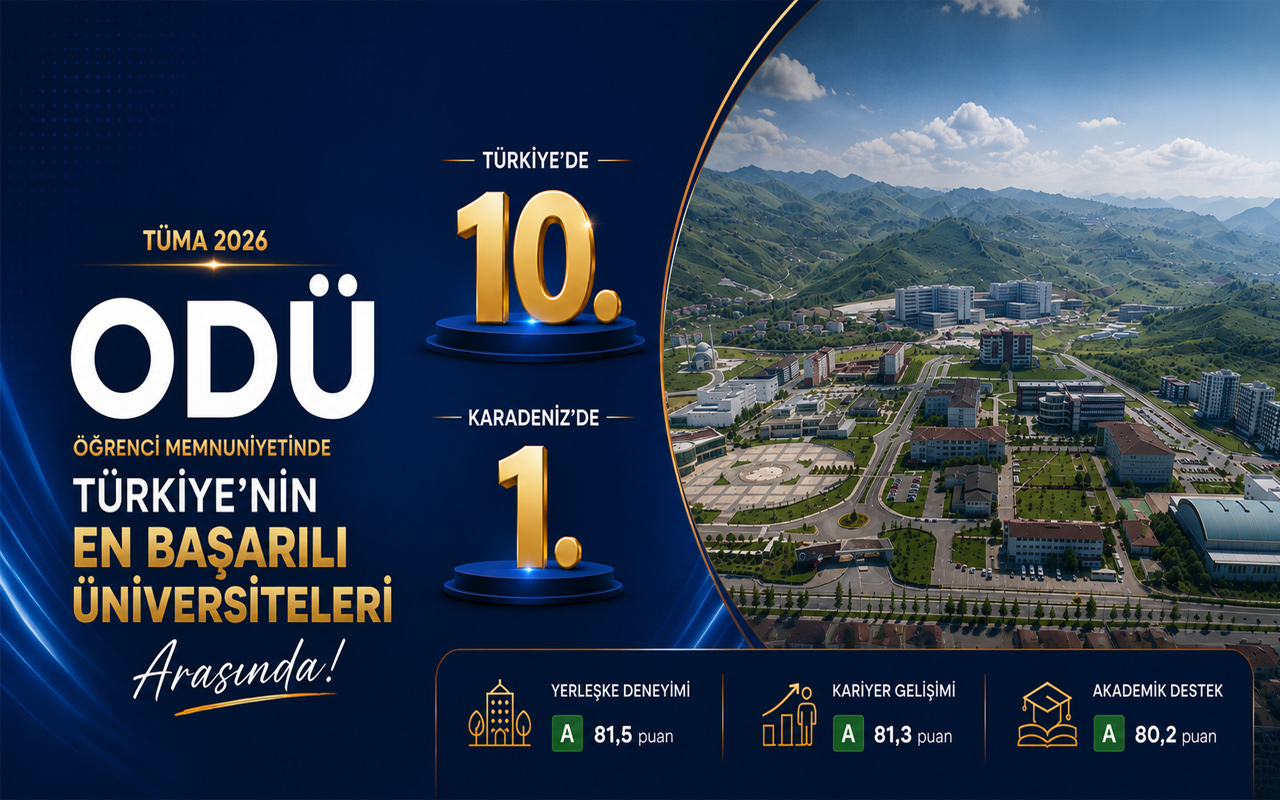 ODÜ, Öğrenci Memnuniyetinde Liderliğini Sürdürüyor: Türkiye Genelinde 10’uncu, Karadeniz Bölgesi’nde 1’inci Sırada