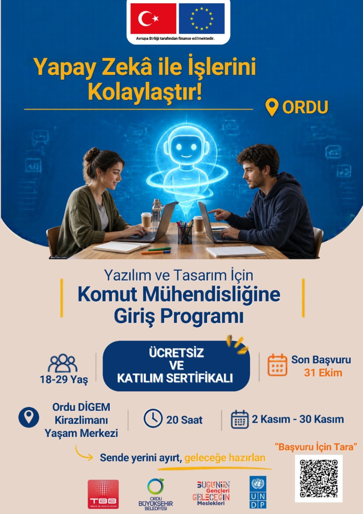 ORDU DİGEM’DE YAPAY ZEKÂ DESTEKLİ YAZILIM VE TASARIM EĞİTİMİ